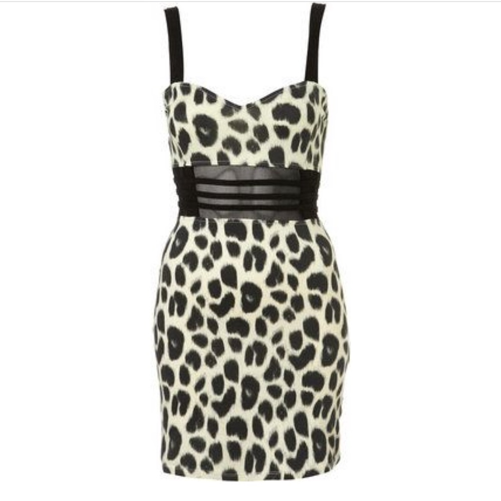Motel Rocks Erica Leopard Mini Bodycon Dress NWT